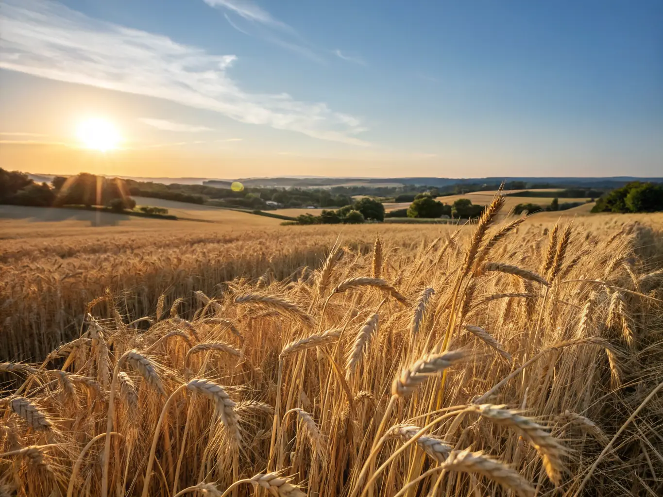A vibrant image of a vast wheat field ready for harvest, symbolizing agricultural abundance and the company's involvement in global grain trading.